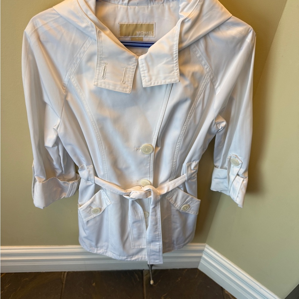 Micheal Kors White Women's Jacket with Belt